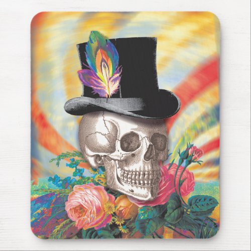 Psychedelic Top Hat Skull Mousepad