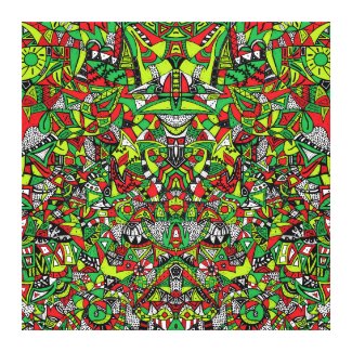 Psychedelic Tribal Abstract Colorful Composition  Canvas Print