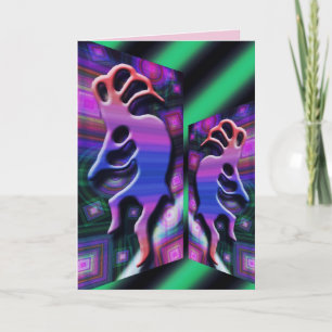 psychedelic tribal dance greeting card