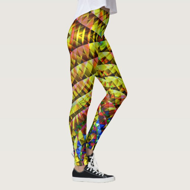 Psychedelic Tribal Sunshine V1 Leggings (Right)