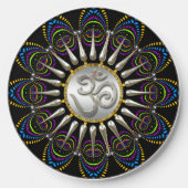 Psychedelic Tribe Silver Om Wireless Charger (Front)