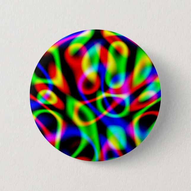Psychedelic Trip Strings Dark Pinback Button (Front)