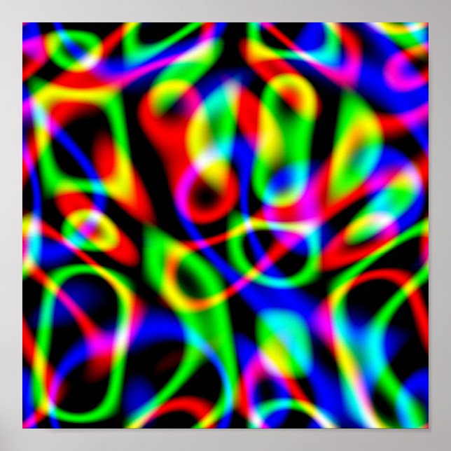 Psychedelic Trip Strings Dark Poster (Front)