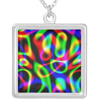 Psychedelic Trip Strings Dark Silver Plated Necklace