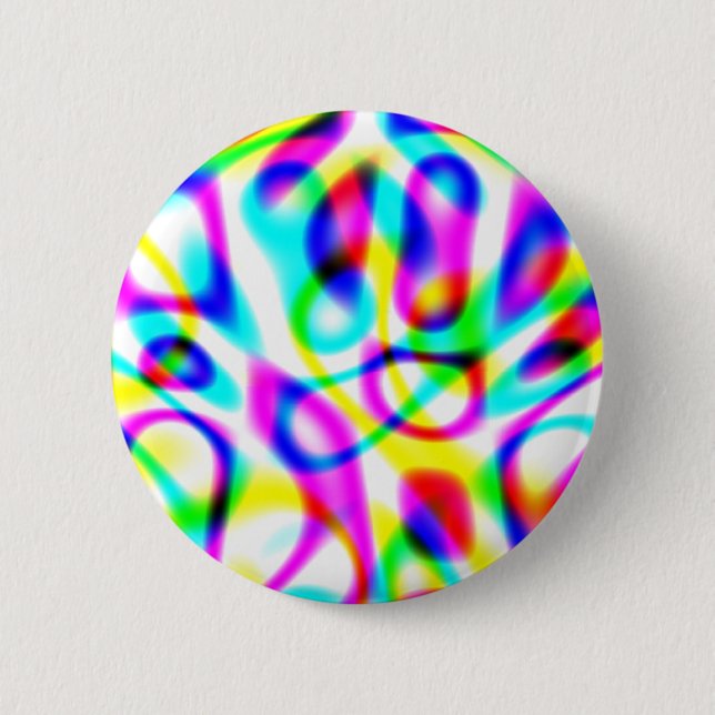 Psychedelic Trip Strings Pinback Button (Front)