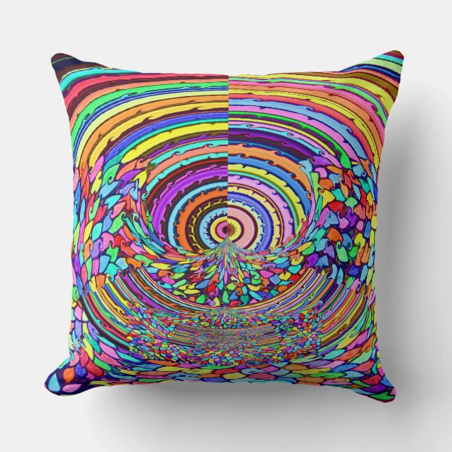Psychedelic Trip Throw Pillow (Front)