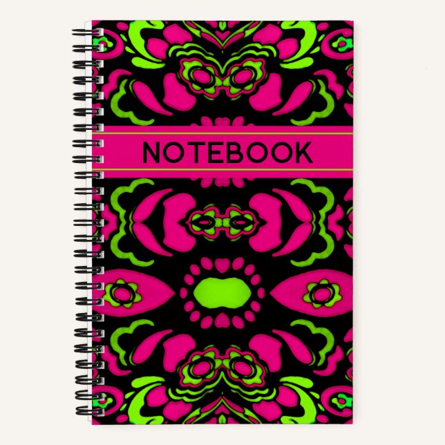 Psychedelic Trippy Colorful  Notebook (Front)