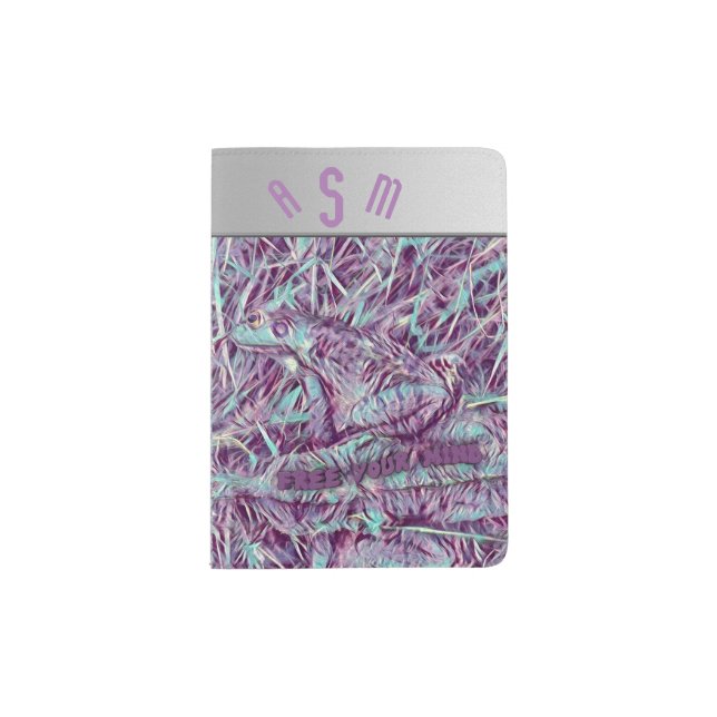 Psychedelic Trippy Hidden Frog Free Your Mind Passport Holder (Front)