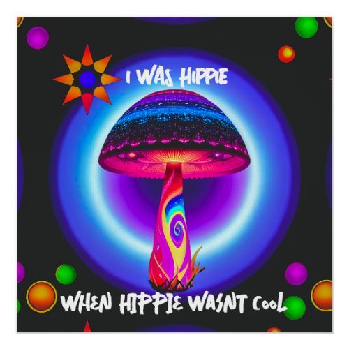 Psychedelic Trippy Hippie Mushroom Personalized  Poster
