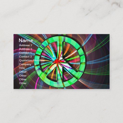 Customizable Psychedelic Trippy Peace Sign Business Card Template