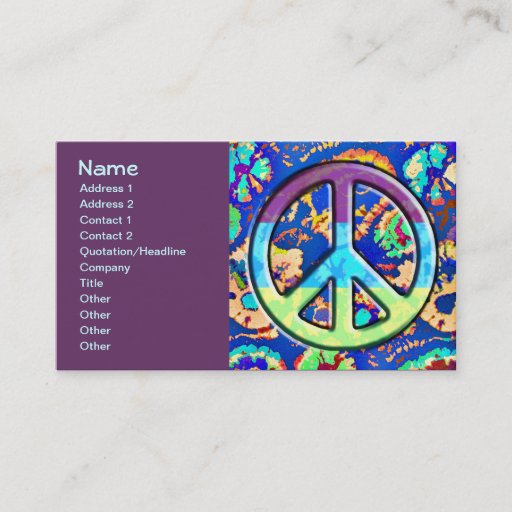 Customizable Psychedelic Trippy Purple Peace Sign Business Cards