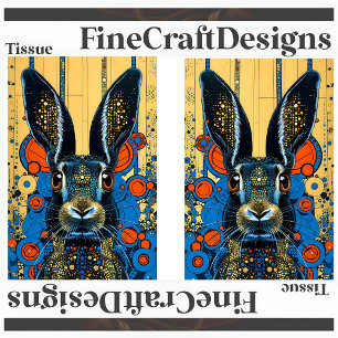 Psychedelic Trippy Rabbit Hare Decoupage L&R 151 Tissue Paper