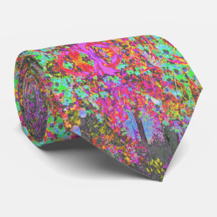 Psychedelic Tropical Festival Garden Sunrise Neck Tie