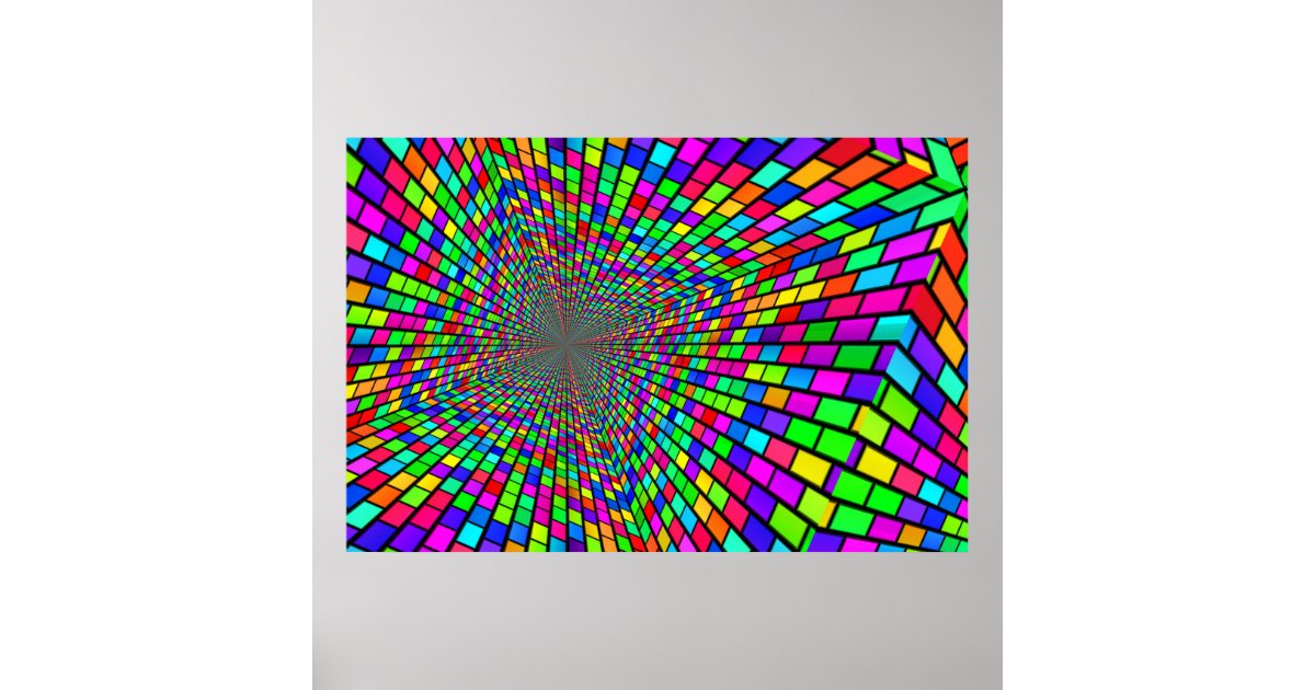 Geometric Color Blocks Abstract Block 2024 New Year Holiday Party Poster