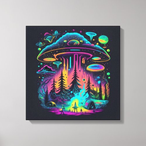 Psychedelic UFO Fantasy Art Canvas Print