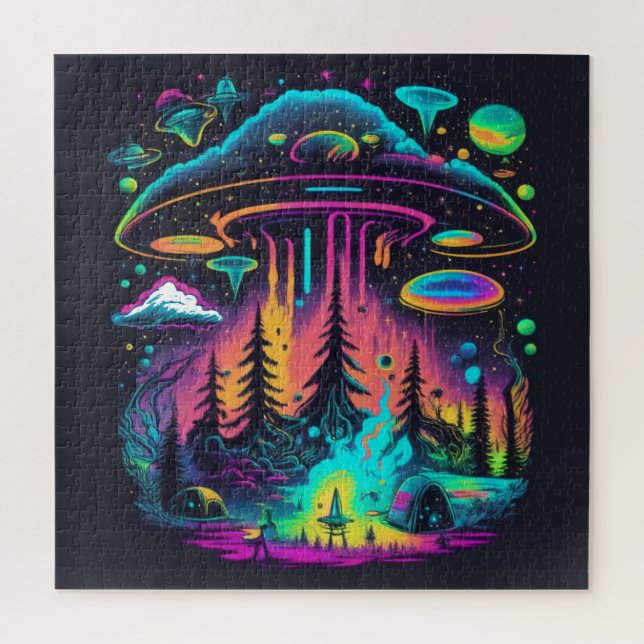 Psychedelic UFO Fantasy Art Jigsaw Puzzle (Vertical)