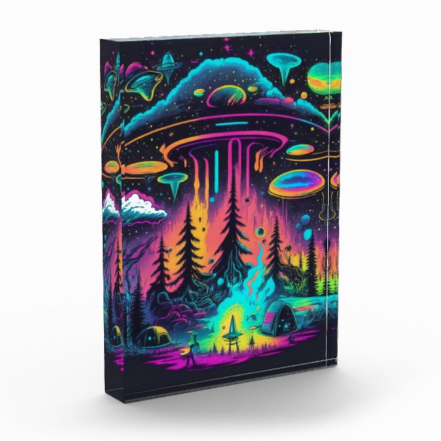 Psychedelic UFO Fantasy Art  Photo Block (Left)
