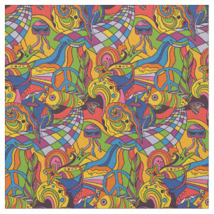 Psychedelic Underwater Colorful  Fabric