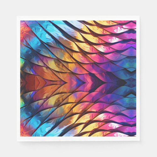 Psychedelic Vibrant Colors Patterns Napkins