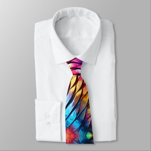 Psychedelic Vibrant Colors Patterns Neck Tie