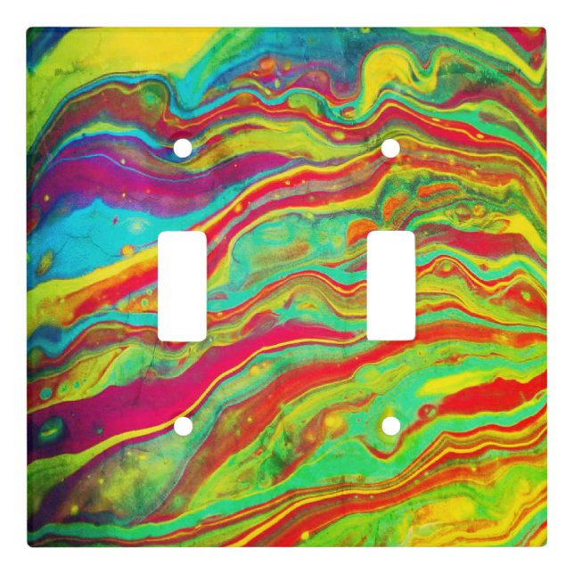 Psychedelic "Vibrant" Light Switch Cover (Front)
