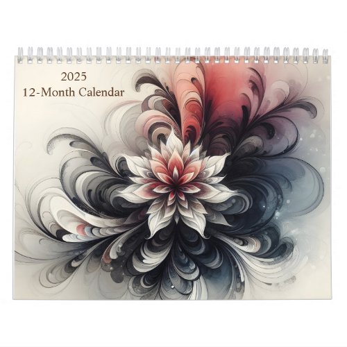 Psychedelic Vibrant Watercolor Abstract Art 2025 Calendar