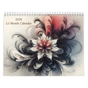 Psychedelic Vibrant Watercolor Abstract Art 2026 Calendar