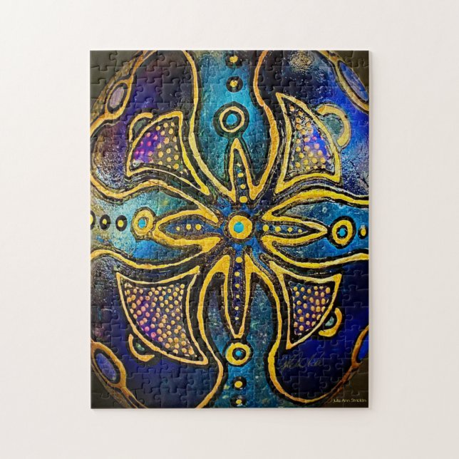 Psychedelic Violet Puzzle By Julie Ann Stricklin (Vertical)