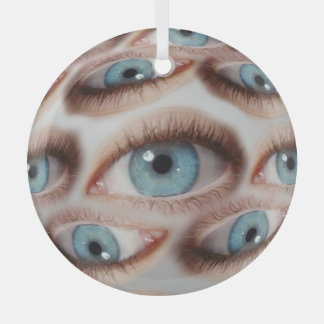 Psychedelic Vision: Abstract Eye Illusion Glass Ornament
