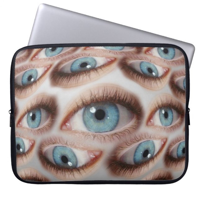 Psychedelic Vision: Abstract Eye Illusion Laptop Sleeve (Front)