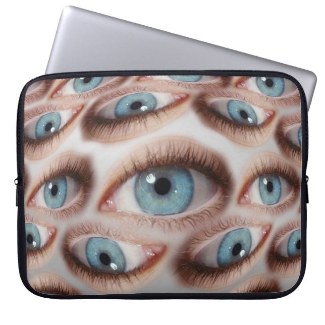 Psychedelic Vision: Abstract Eye Illusion Laptop Sleeve (Front)