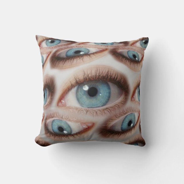 Psychedelic Vision: Abstract Eye Illusion Throw Pillow (Front)