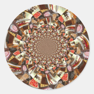 Psychedelic Vision of Brown Hues Classic Round Sticker