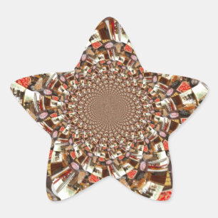 Psychedelic Vision of Brown Hues Star Sticker