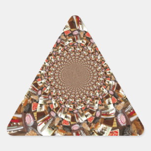 Psychedelic Vision of Brown Hues Triangle Sticker