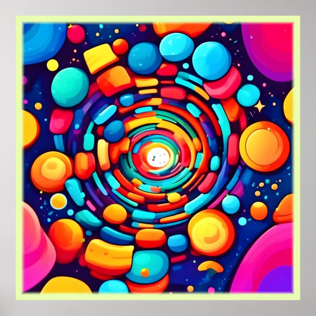 Psychedelic Vortex of Color Poster (Front)