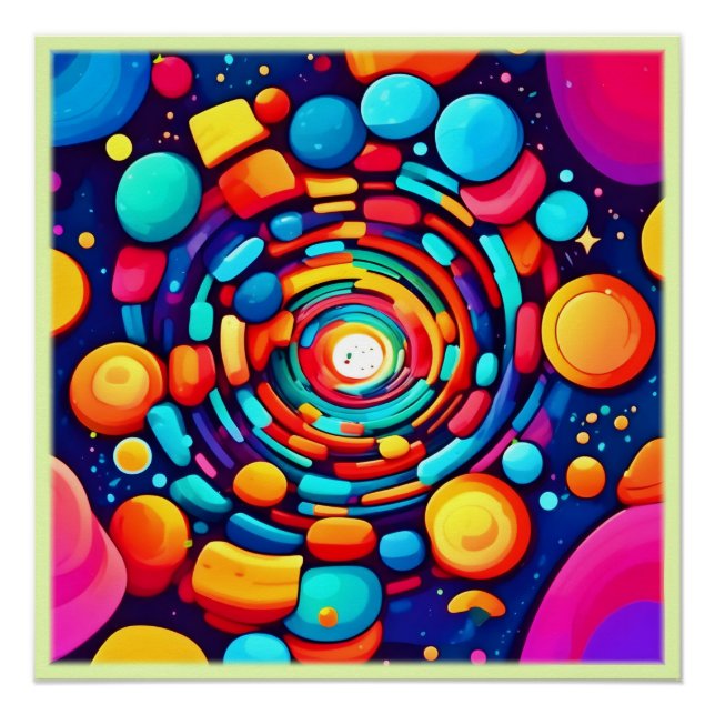 Psychedelic Vortex of Color Poster (Front)