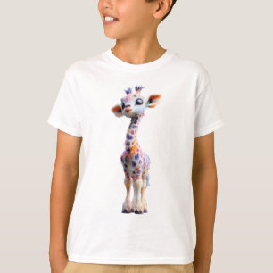 Psychedelic Watercolor Rainbow Giraffe Kids T-Shirt