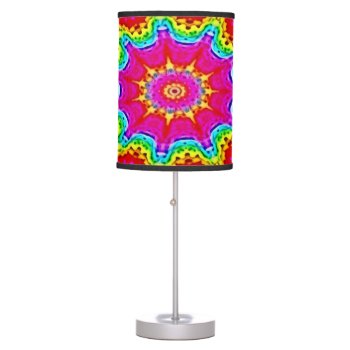 Psychedelic Watercolor Tie Dye Pattern Lamp by BOLO_DESIGNS at Zazzle