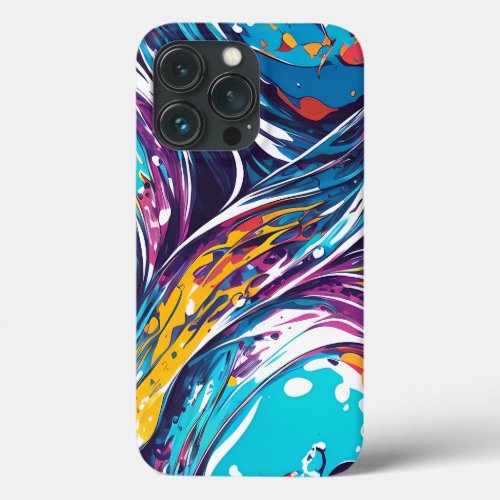 Psychedelic waves Colorful curves iPhone 13 Pro Case