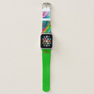 Psychedelic Waves of Color, 2 Tone Apple Watch Band
