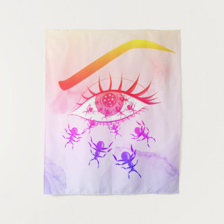 Psychedelic Weird Trippy Hippie Horror Tapestry