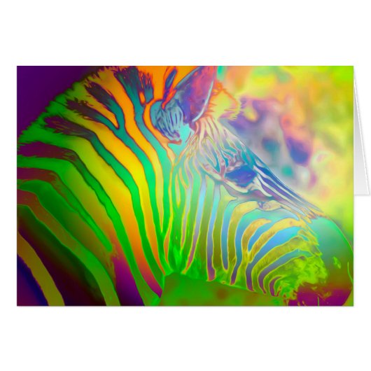 Psychedelic Wild Life Zebra Cards (Front Horizontal)