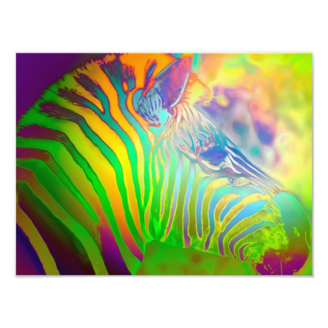 Psychedelic Wild Life Zebra Photo Print (Front)