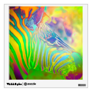 Psychedelic Wild Life Zebra Wall Decal
