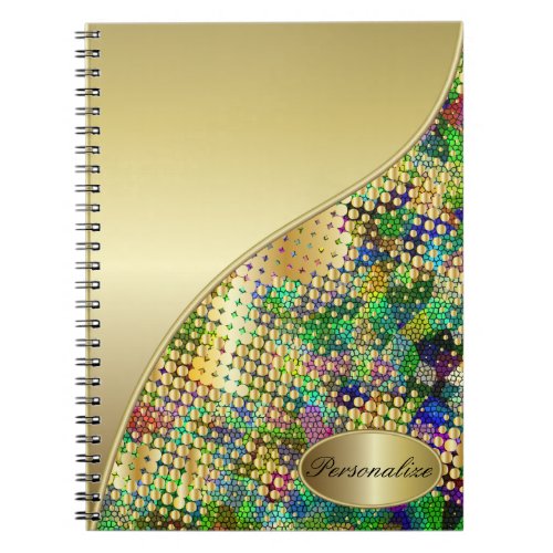 Psychedelic with a Splatter of Gold Dots Notebook