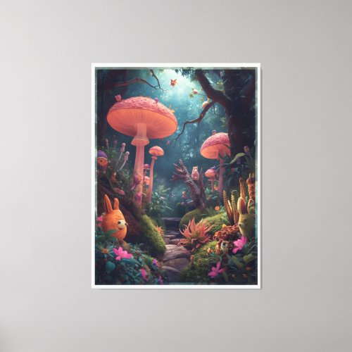 psychedelic woodland canvas print