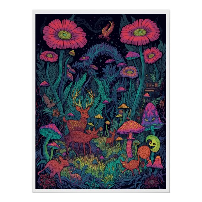Psychedelic woodland poster (Front)