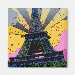 Psychedelic World: Eiffel Tower, Paris France A1 Magnet