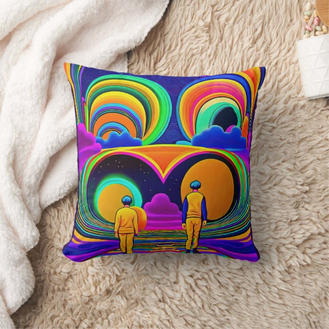 Psychedelic world throw pillow (Blanket)